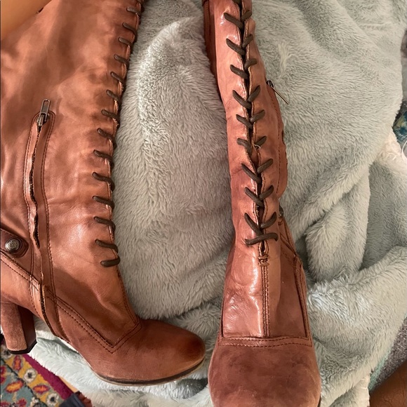 Sam Edelman Leather Boots Lace-up 7 1/2 - Picture 3 of 5